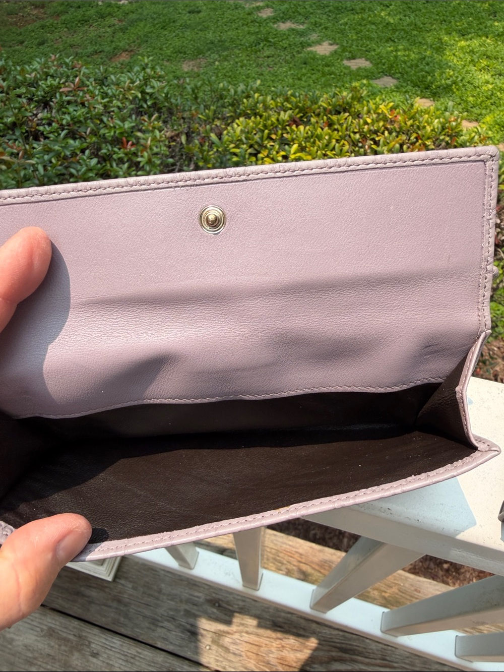 Gucci RARE Vintage LILAC Embossed GG Leather Wallet Clutch - Picture 8 of 17